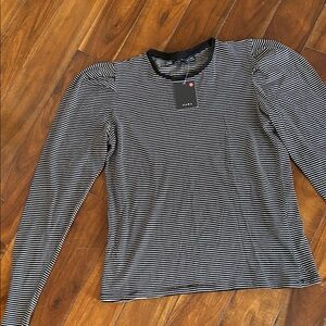 Zara Monochrome Striped Long Sleeve Tee